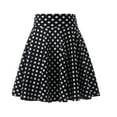 thumbnail image 4 of oqasdz Stretch Flare Skater Mini Skirts for Women with Polka Dot Pattern Pleated Versatile Everyday Comfortable Elastic Waist Casual Wear, 4 of 4