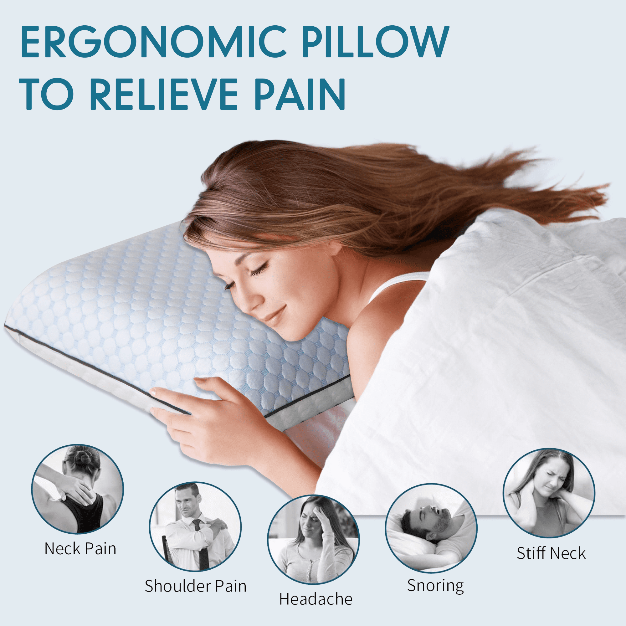 Set of 2 Gel Memory Foam Pillows King Size Bed Bahrain Ubuy
