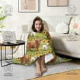 thumbnail image 4 of Wearable Blanket,Green Highland Cow Sunflower Field Pattern Hooded Wearable Sherpa Blanket for Adults & Teens,Winter Poncho Shawl Wrap Cape Thick Warm,60"x80", 4 of 5
