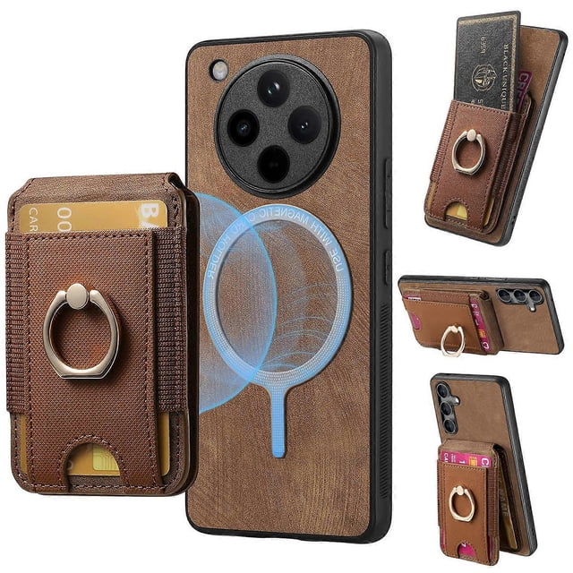 For Oppo Find X8 Pro 5G Case Vertical Flip Card Holder Ring Holder Kickstand Leather Back Cover - Gr