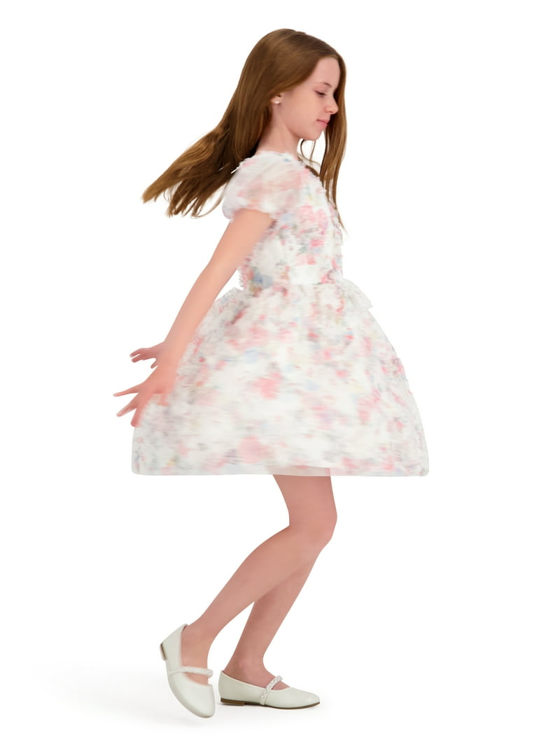 Kensie Girl Short Sleeve Allover Printed Ruffle Dress, Sizes 4-16