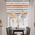 thumbnail image 4 of Tie Up Curtains for Windows Orange Stripes Valance Adjustable Balloon Curtain Contrast Gray Lines Striped Tie Up Shades for Kitchen Living Room Bedroom Privacy Curtain Drape 34x45 Inch, 4 of 9