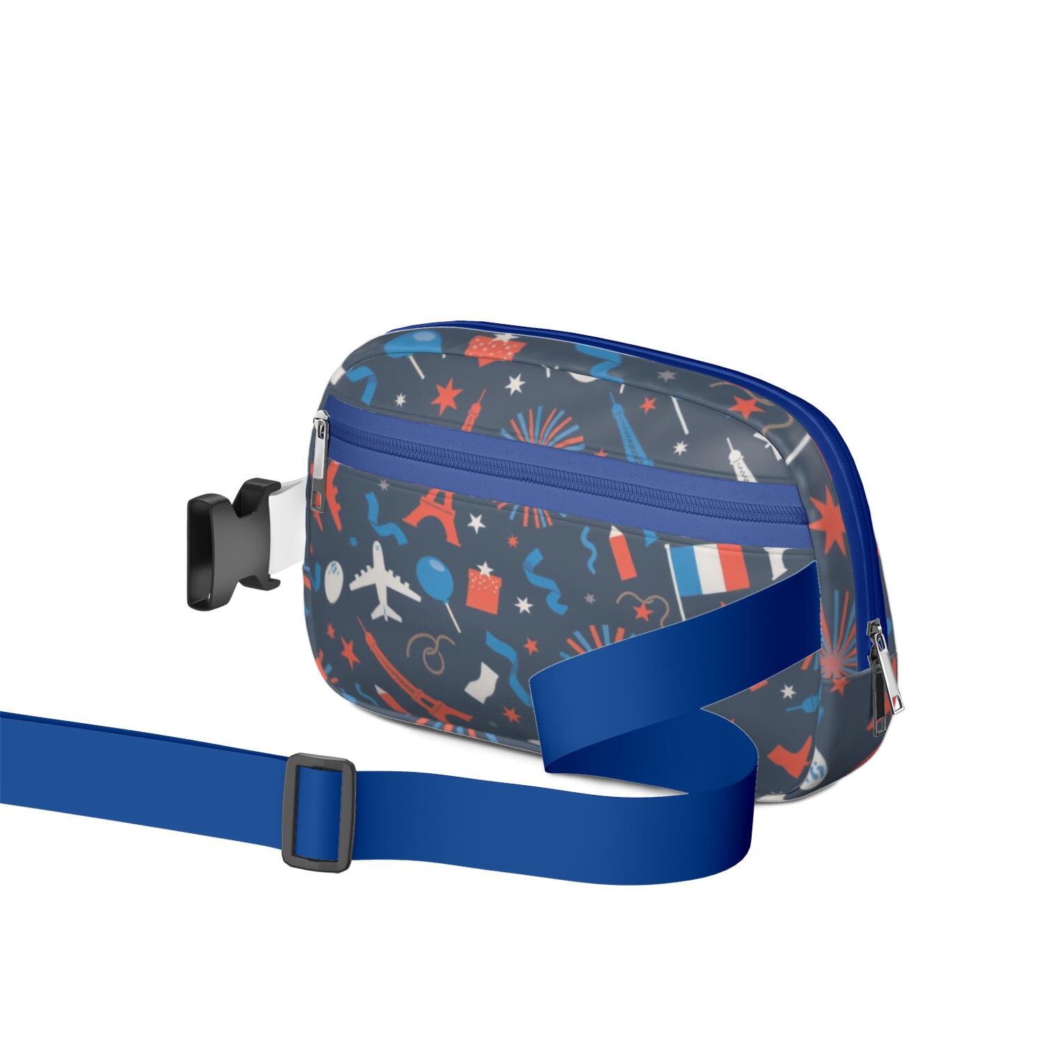 Crossbody Belt Bag Eiffel Tower Fashion Belt Bag Small Cross Body Bags for Women Casual Waist Packs with Adjustable Strap Waterproof Belt Bag for Workout Running Travelling
