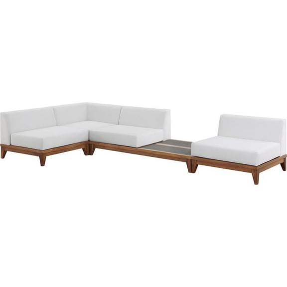 Meridian Furniture Rio Off White Water Resisting Fabric Modular Sectional