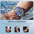 thumbnail image 5 of OLEVS Automatic Watches for Men Skeleton Self Winding Mechanical Fashion Dress Chronograph Moon Phase Stainless Steel Waterproof Luminous Mens Wrist Watches Gift Reloj Para Hombre, 5 of 16