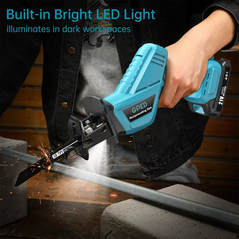 GPED 20V Cordless Reciprocating Saw, 2 Batteries, 4 Blades photo 6