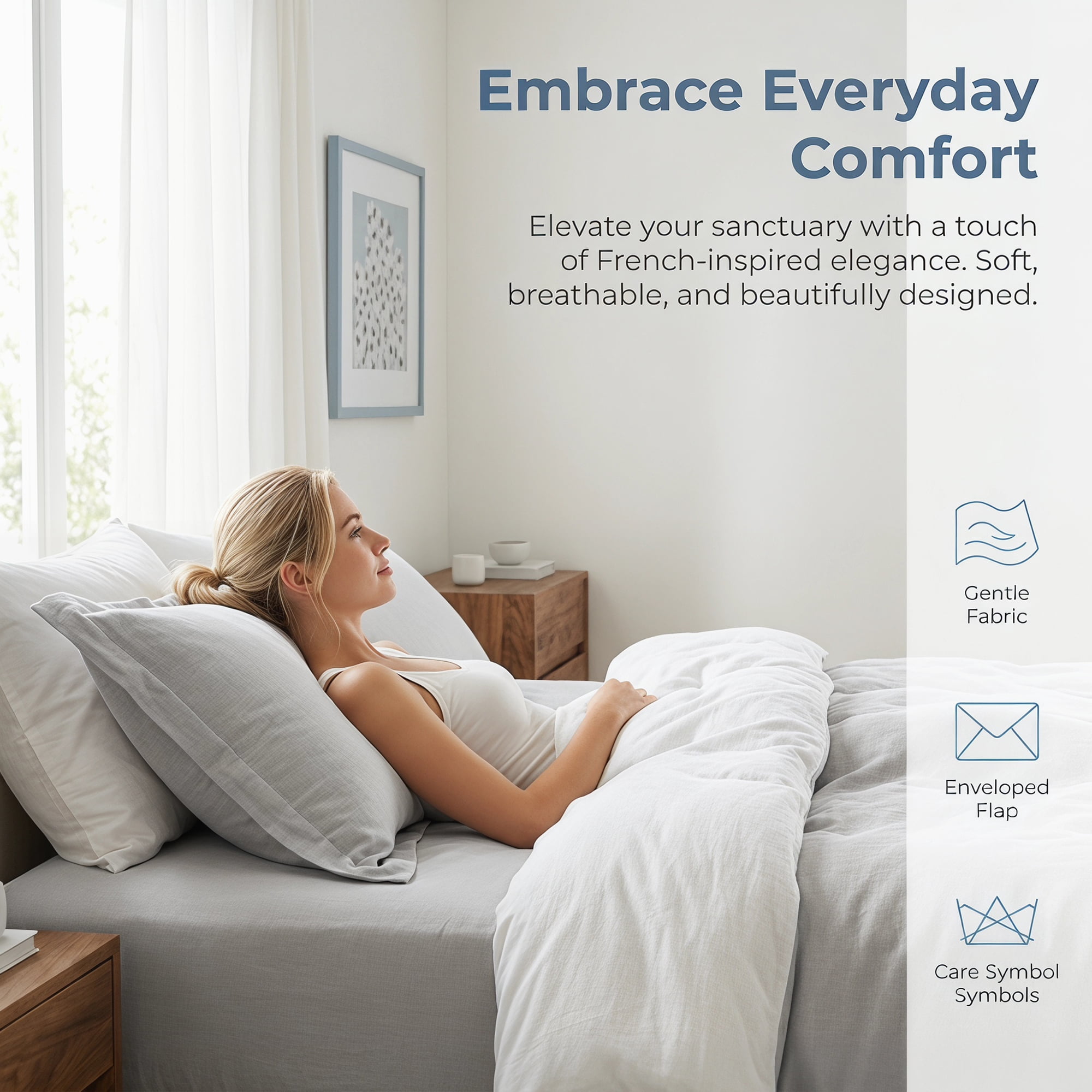 Unique Bargains 2 Pack Silk Pillowcase Set Smooth Cooling Envelope Closure Gray