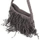 thumbnail image 2 of Bolso de hombro con borlas de 1 pieza Bolso de mano con borlas de cuero Bolso bandolera Mujer Bolso con borlas con flecos (Gris), 2 of 5