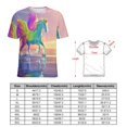 thumbnail image 2 of Rainbow Horse with Wings Women's Short Sleeve T-Shirt Crew Neck Casual Summer Trendy Loose Fit Tops, 2 of 6