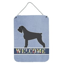 Caroline's Treasures BB5577DS1216 Giant Schnauzer Welcome Wall or Door Hanging Prints, 12x16, multicolor