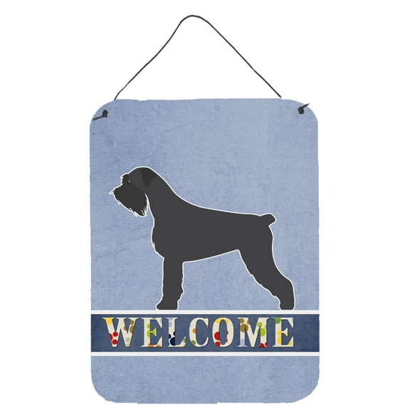 Caroline's Treasures BB5577DS1216 Giant Schnauzer Welcome Wall or Door Hanging Prints, 12x16, multicolor