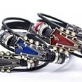 thumbnail image 3 of Guitar Bracelet for Men Women, Leather Music Jewelry with Alloy Guitar Peg Charm, Adjustable Bangle Wristband for Musicians, Rock Band Fans, Concert Gift, Unisex Bohemian Style, 3 of 3