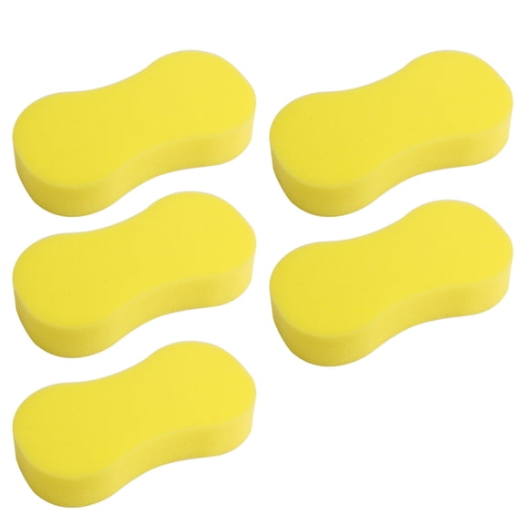 Large Sponges - 5 Pcs High Foam Car Cleaning Washing Sponge Pad (Yellow)