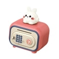 thumbnail image 4 of Alcancía con modo doble, contraseña, caja de seguridad para dinero con cambio de idioma, cajero automático, caja de ahorros para niños, niñas y niños conejo rosa, 4 of 8