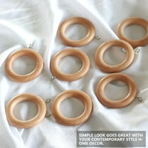 GOOHOCHY Light Brown Plastic Wooden Curtains Clasp for Curtain Use Hanging Ring 2pcs