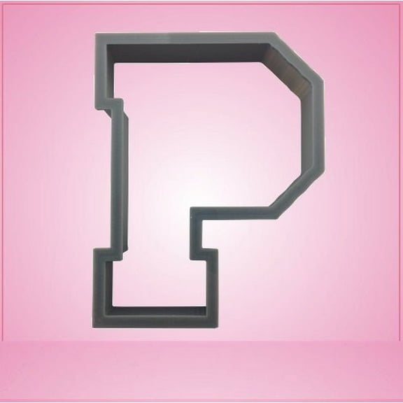 Varsity Letter P Cookie Cutter 3 inch (plastic)