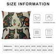 thumbnail image 5 of COMIO  Cat Pillow Case Sugar Skull Black Kitten Mexican Day of The Dead Flower Paisley Heart Throw Pillow Cover Decorative Square Cushion Canvas for Women Men Sofa Bed, 5 of 5