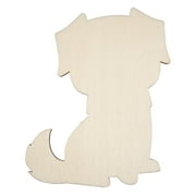 Hello Hobby Wood Dog Shape, Ready-to-Decorate Die-Cut Shape, 3.5" x 0.145" x 4", 0.03 lbs