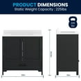 thumbnail image 3 of Flash Furniture Haven 36" Bathroom Vanity with Sink and Storage Cabinet Black/Black (FSBN436KDBKHBK), 3 of 11