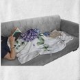 thumbnail image 5 of Hydrangea Soft Flannel Fleece Throw Blanket, Watercolor Vintage Print of Flowers in Letter with Hello Spring Typography, Cozy Plush for Indoor and Outdoor Use, 50" x 70", Multicolor, by Ambesonne, 5 of 5