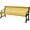 Yellow, variant on Coated Outdoor Furniture Heavy-Duty Outdoor Bench Thermoplastic Coated, Slatted Steel, Commercial-Grade Garden Bench, Made in America (Portable with Back, 4 Ft, Yellow)