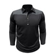thumbnail image 4 of BRGZLK Men's Fall Golf Shirts 2026 Color Block Regular Fit Long Sleeve Button Up Casual T-Shirts Soft Comfy Stretchy Business Athletic Tee Tops Black XXL, 4 of 7