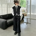 thumbnail image 2 of Girls Outfits Girls Clothing Set Girls Fashion Outfits 2 Piece Suit Vest And Wide Leg Pants Set For Teen Girls Casual Wear Stylish Vest Trousers Outfit, 2 of 5