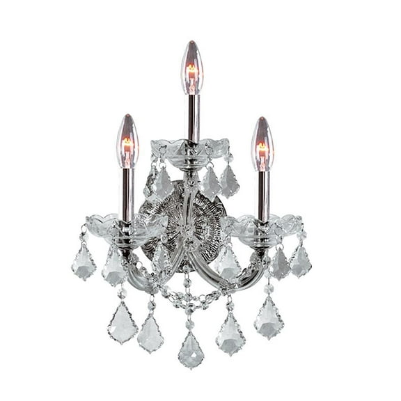 Artistry Lighting Maria Theresa Collection 12"x22" Chrome 3-Light Crystal Wall Sconce