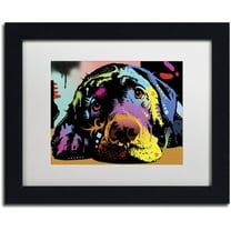 Trademark Fine Art "Lying Lab" Canvas Art by Dean Russo, White Matte, Black Frame