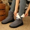thumbnail image 2 of XIMIN Womens Mens Waterproof Thermal Fleece Lining Anti Skid Mid Calf Boots Fully Fur Lined Slip On Ankle Booties Waterproof Thickening Fuzzy Winter Snow Shoes, 2 of 7