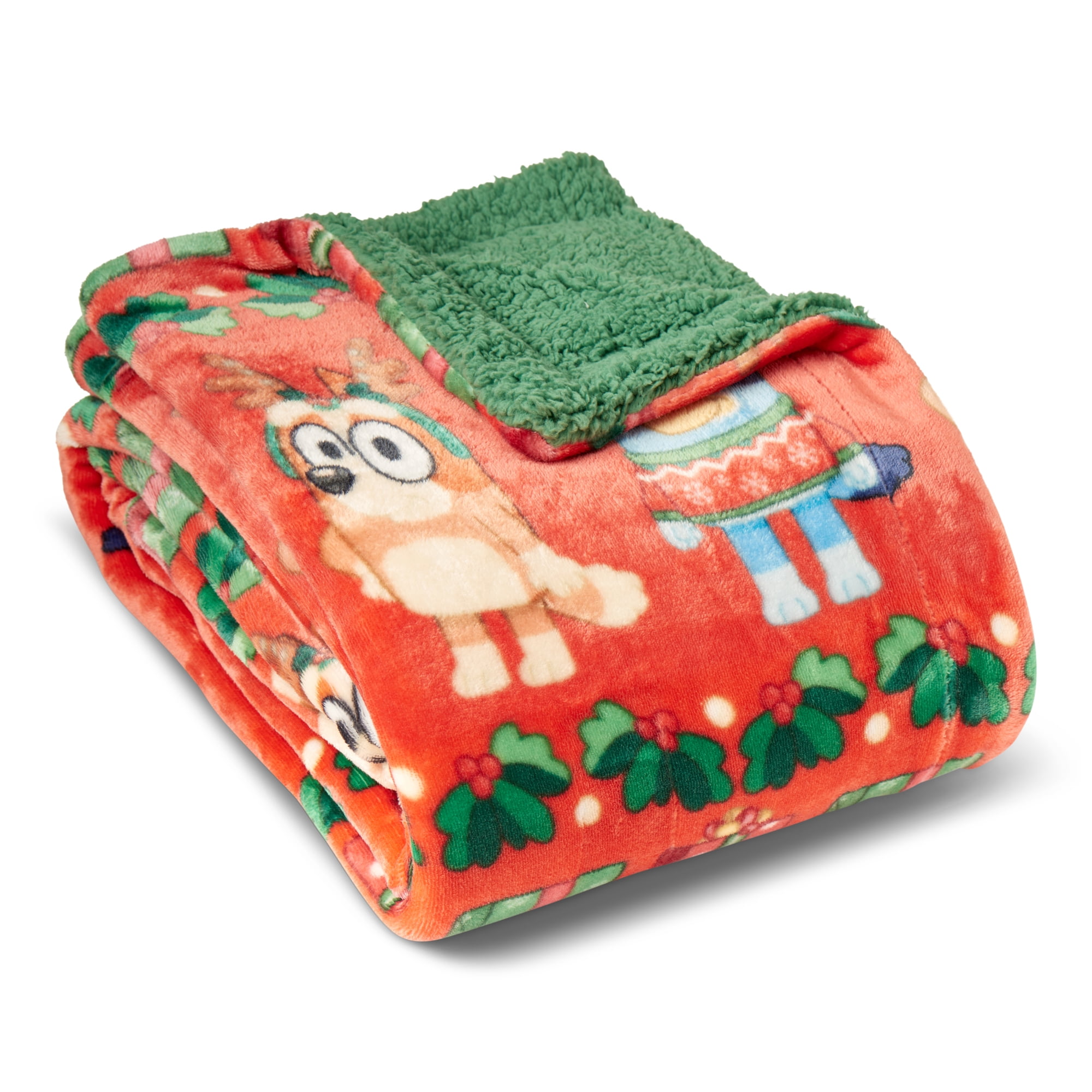 Bluey Holidays are Nice Silk Touch Throw Blanket with Sherpa Reverse 50 x 60 inches