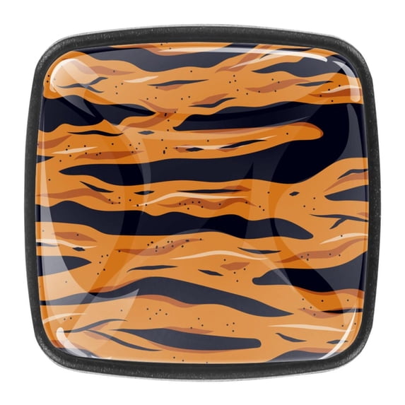 4 Pcs Square Cabinet Handle Cupboard Knob Drawer Pulls Handle Tiger Skin Texture Drawer Knobs with Screws Furniture Decoration