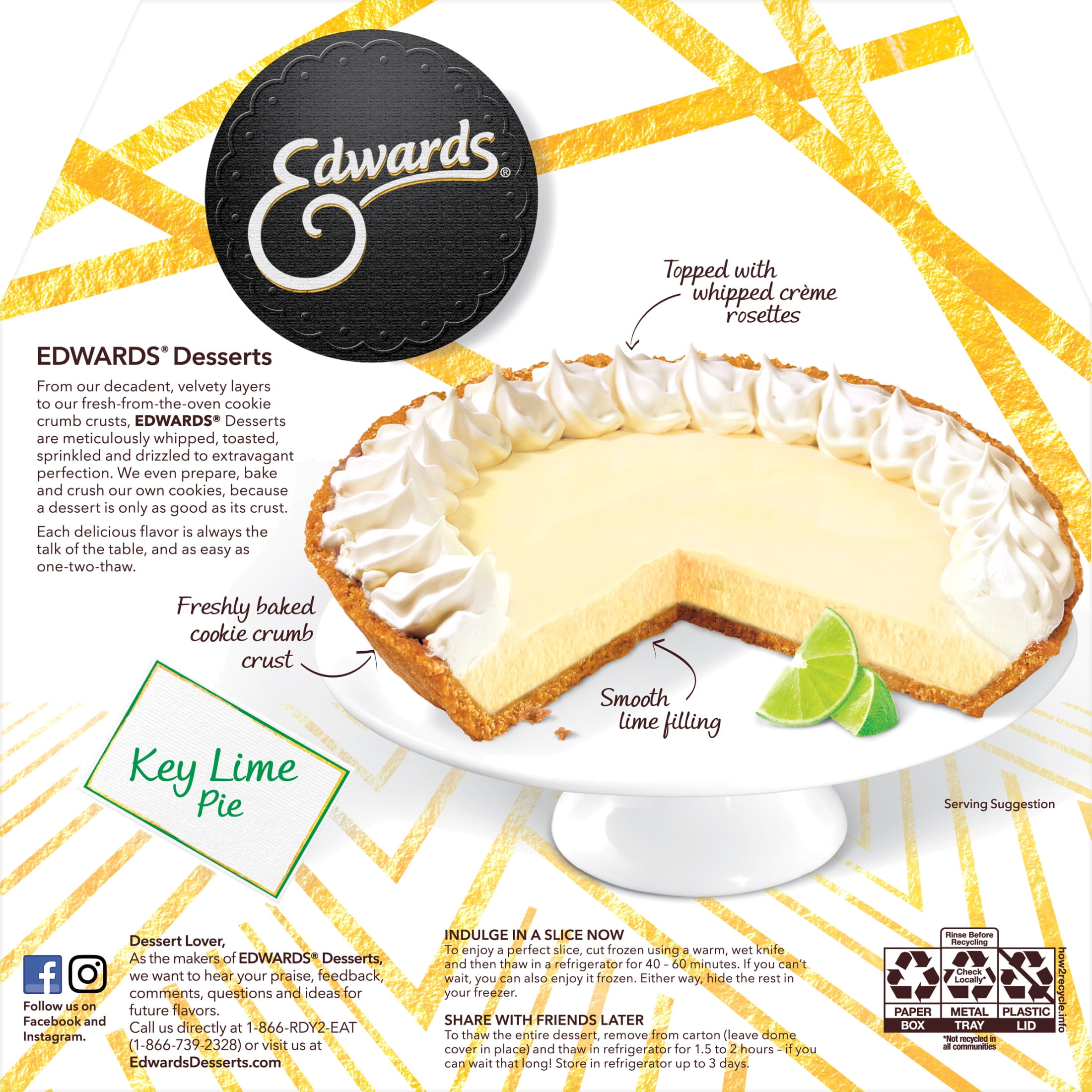 Edwards Premium Desserts Frozen Key Lime Pie, 30.4 oz