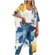 thumbnail image 1 of Tela de Gasa Negra Abierta de Punto Frontal con Mangas Flojas Batwing, Túnica Transpirable Ligera para las Mujeres Playa Casual, 1 of 5