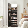 SONGMICS Lockable Mirror Jewelry Cabinet, 360° Rotating Armoire, Full ...