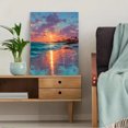 thumbnail image 5 of Vibrant Sun Shoreline Canvas Print, Beach Sunset Reflection Landscape, Multi-Room Holiday Gift Wall Decor, 5 of 8