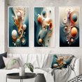thumbnail image 1 of Designart "Organic Blessings from the Otherworldly Multiverse II" Minimalism Framed Wall Art Set Of 3 - White Abstract Minimalism Frame Gallery Set For Office Decor, 1 of 6