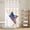 Cream, Red, Blue, variant on Patriotic USA Flag No Hook Shower Curtain with Snap in Liner, Waterproof Fabric Shower Curtains, Independence Day Firework Cream Striped Shower Curtain Set Top See Through for Bathroom 72"x78"