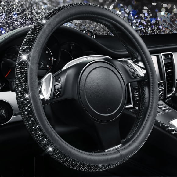 Funda de volante CAR PASS Bling Diamond Leather Black