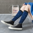 thumbnail image 3 of Lsque Sparkling Blue Glitter Printed Crew Socks Men's Women's LightWeight Thin Casual Calf Socks ,Knee High Socks,Cotton Socks, 3 of 9