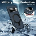 thumbnail image 6 of Heavy Duty Phone Case For Google Pixel 9 / 9 Pro,Built-in Rotatable Magnetic Ring Kickstand,Shockproof Dropproof Tough Rugged Anti-fall Protective Phone Case Cover For Google Pixel 9 / 9 Pro, Darkblue, 6 of 6