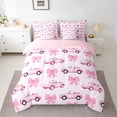 thumbnail image 2 of Feelyou Girl Ribbon Bowknot Bedding Comforter Set 7pcs, Fashion Race Car King Bedding Sets, 2 of 8