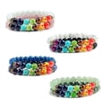 thumbnail image 4 of Hyasfey 1 Pair Beaded Bracelet Double Layer Seven Chakras Colorful Natural Volcanic Stone Wristwear Various Women Men Yoga Sport Chakra Bracelet Couple Gift, 4 of 8