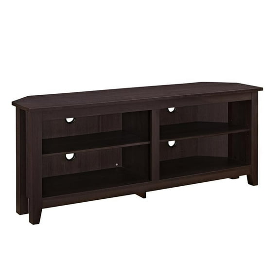Pemberly Row 58" Transitional MDF Corner TV Stand - Espresso