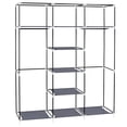 thumbnail image 6 of Knocbel Portable Closet Clothes Wardrobe Movable Storage Organizer With Double Clothes Hanging Rod, Stable Steel Tube Frame & Selected Non-Woven Fabric Cover, 59"W x 17"D x 68 7/8"H Gray, 6 of 9