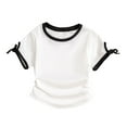 thumbnail image 6 of snilers 2 Pcs Girls T Shirts Crew Neck Ribbed Knit Short Sleeve Stretchy Slim Fitted Summer Tops Basic Tee Blouse Size 3-10 Years, 6 of 9