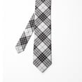 thumbnail image 2 of Necktie, Checkered Stripes Classic, 3.7", Black White, by Ambesonne, 2 of 4