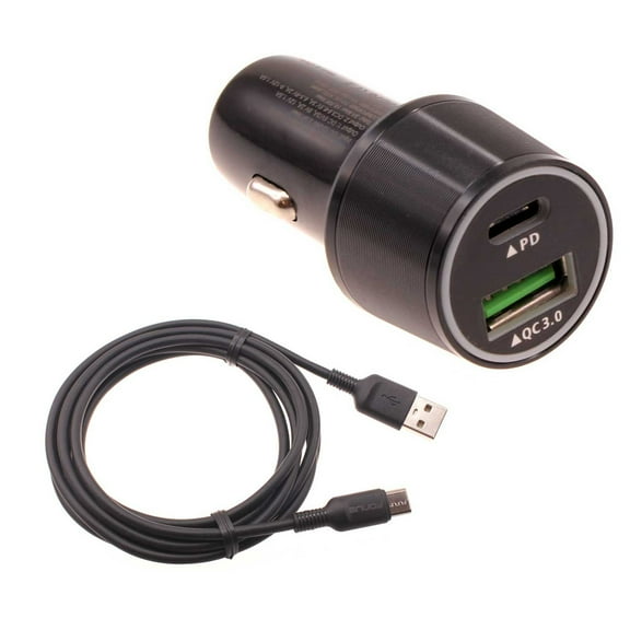 Quick Car Charger for Samsung Galaxy A54 5G Phone - 36W 2-Port USB Cable Type-C PD Power Adapter DC Socket A6Q Compatible With Galaxy A54 5G Model