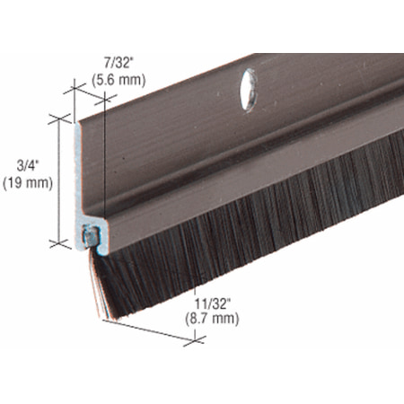 CRL Dark Bronze and Nylon Door 11/32" Bristle Weatherstrip - 72