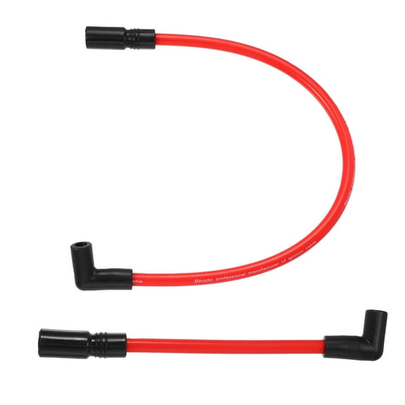 Unique Bargains 2 Pcs 10.4mm 10mm Motorcycle Spark Plug Wire for Harley Davidson 2pcs-Red 10.4mm 10mm